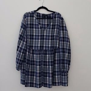 Lane Bryant Plaid Babydoll Top